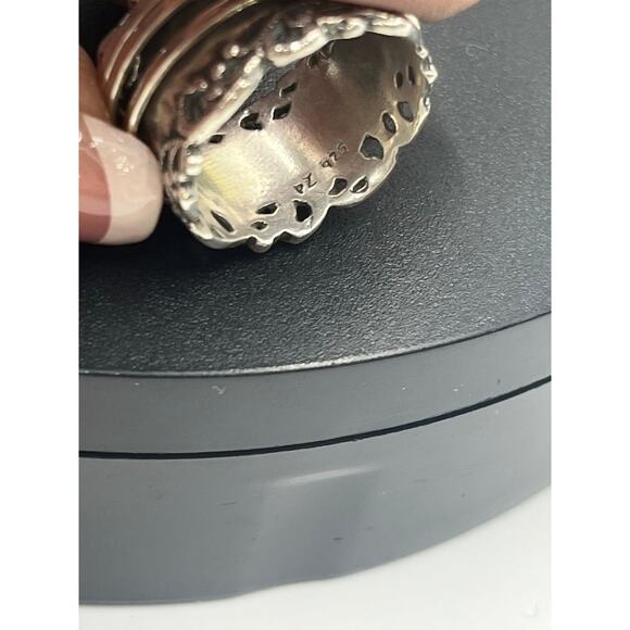 Paz Israel Sterling Silver 
Lace Scroll Design Anxiety Fidget Spinner Ring 8.5 - Picture 5 of 10